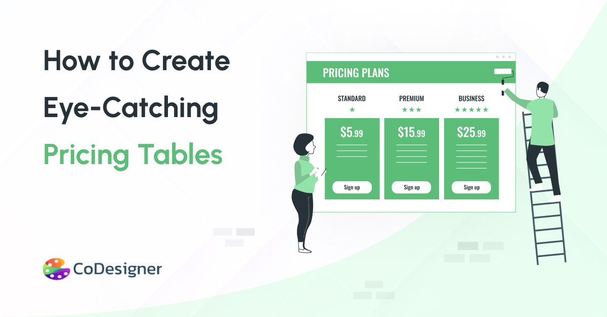 How to create eye-catching pricing tables using CoDesigner