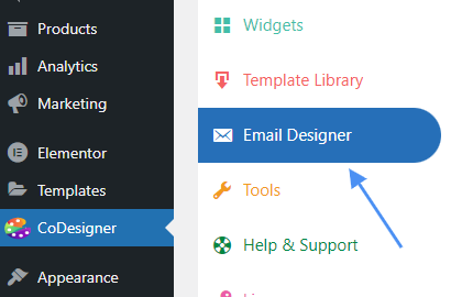 Select Email Designer