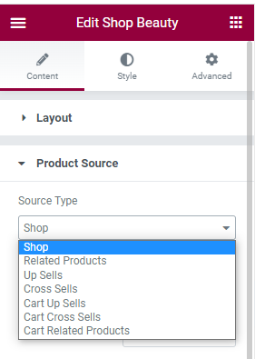 Product Source widget CoDesigner