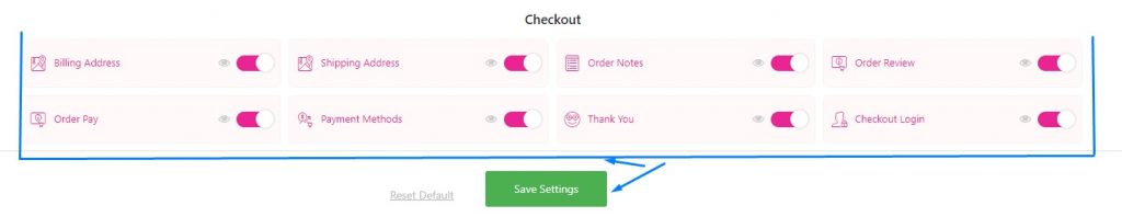 Activate the checkout widgets