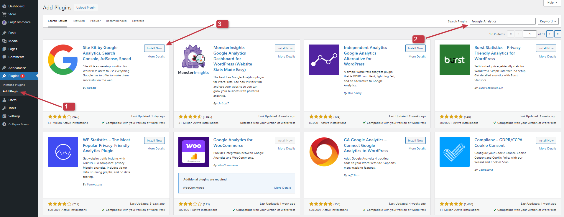 install google analytics plugin