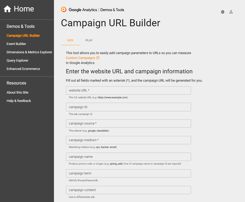 campaign URL builder for UTM parameters
