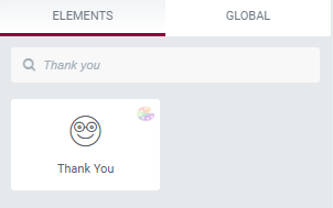 Search for Thank You widget