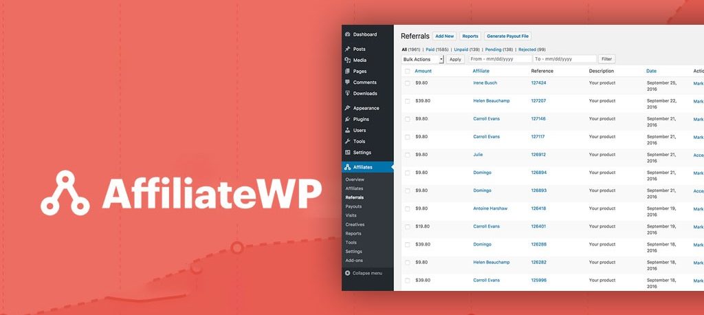 WooCommerce Affiliate plugin AffiliateWP