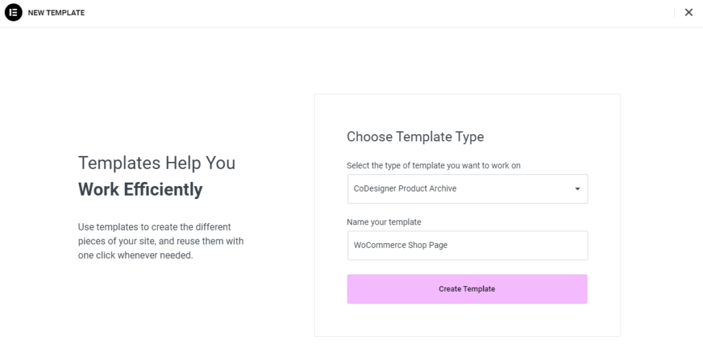 create template in your WordPress