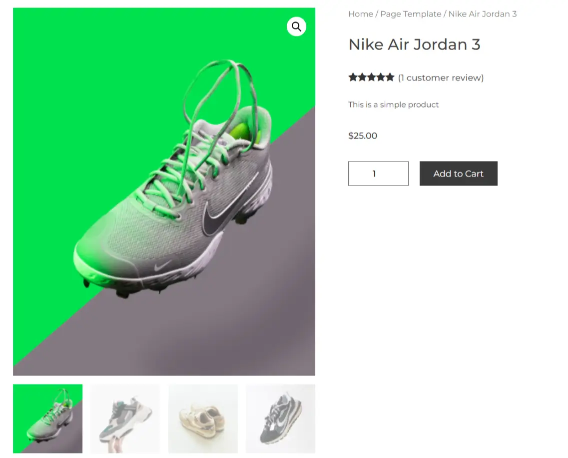 Nike Air Jordan WooCommerce Template