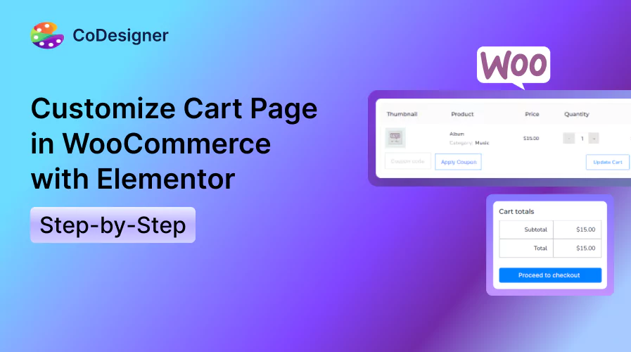 Customize cart page in WooCommerce with Elementor