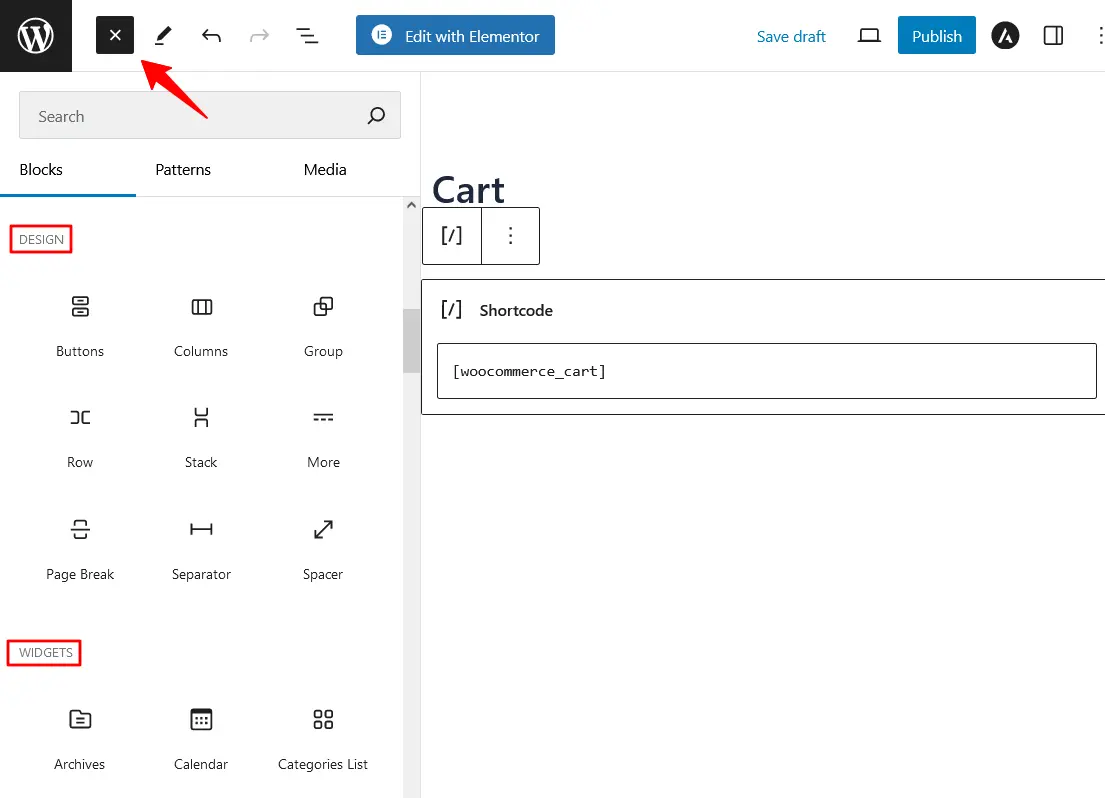 edit-woocommerce-cart-shortcode