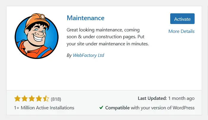 Activate-maintenance-plugin
