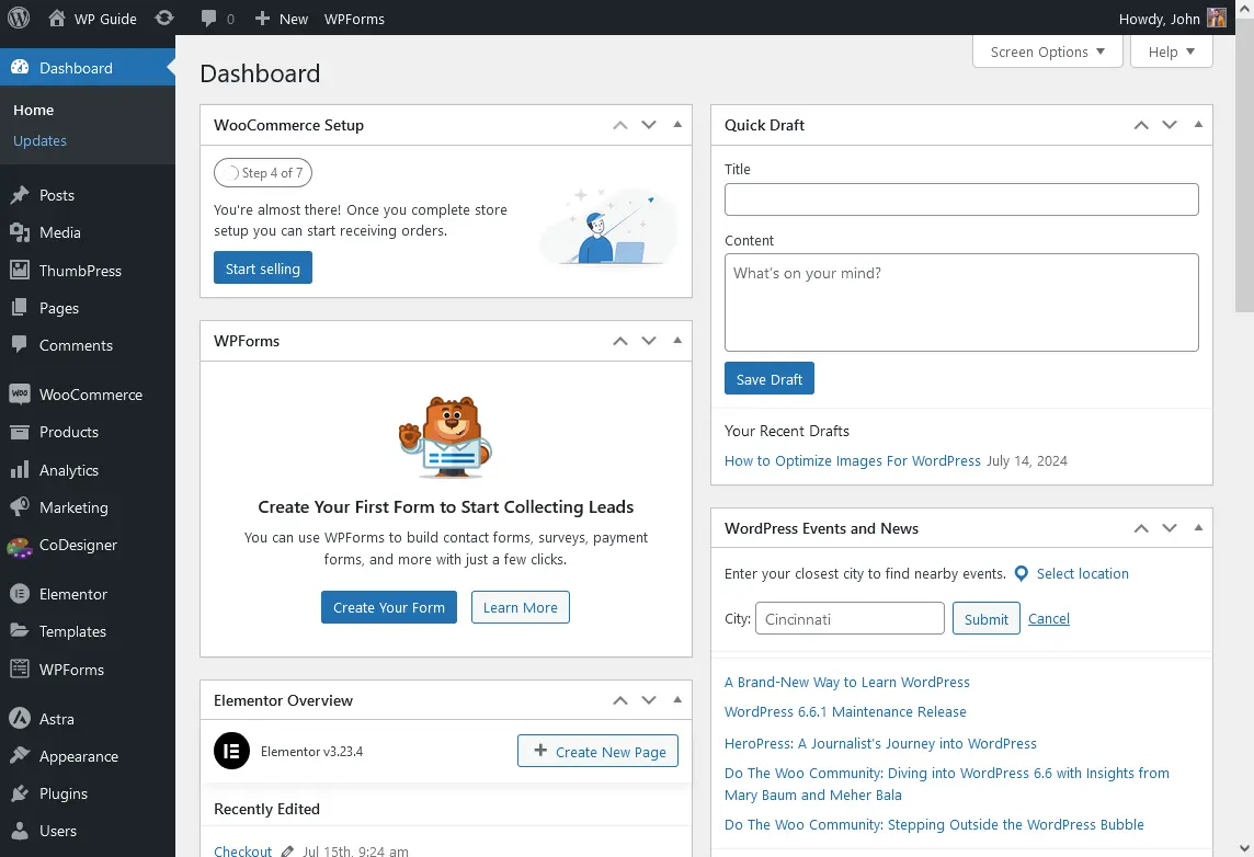 WordPress-dashboard