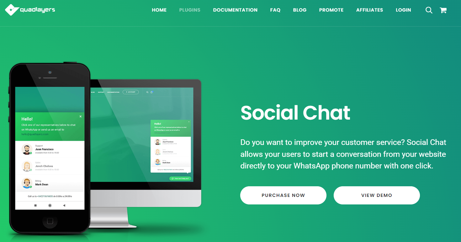 Social Chat homepage