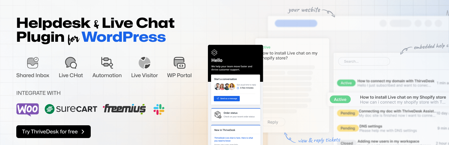 Customer support pluginThriveDesk