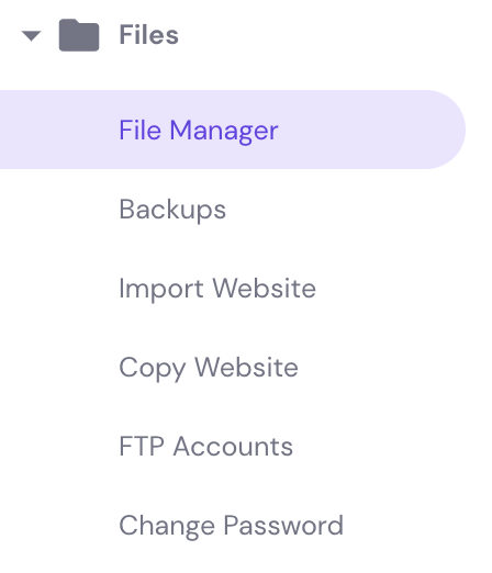 click on the file manager plugin.
