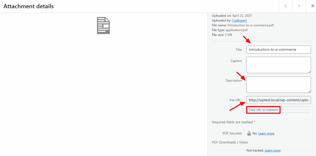 media attachment details