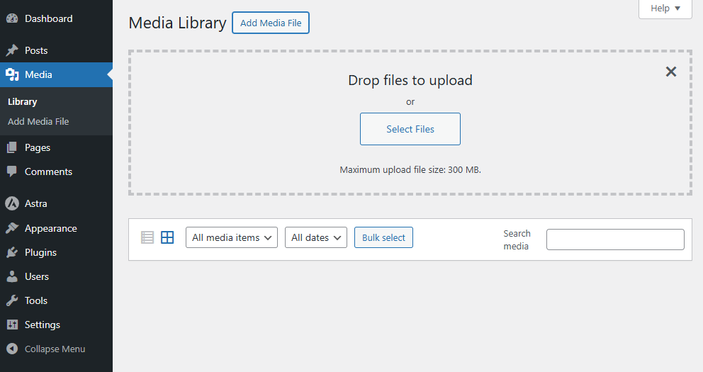 upload pdf to wordpress from media library