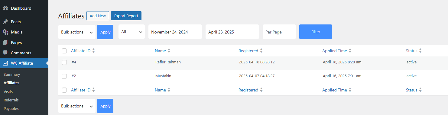 Onboard Affiliates
