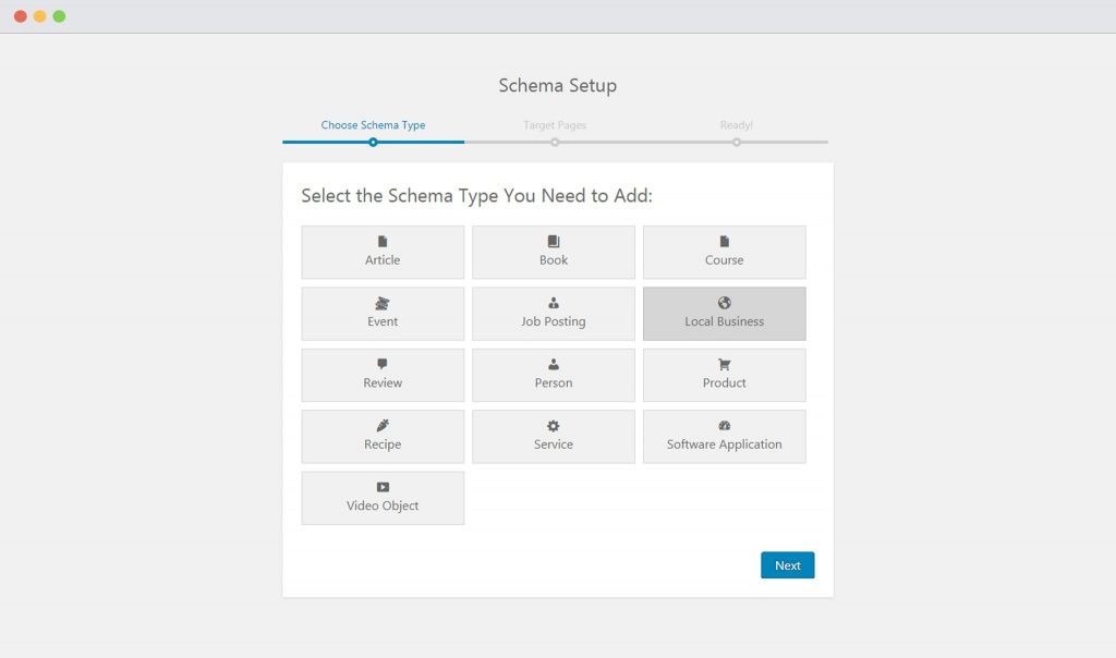 Select Schema Type on schema pro