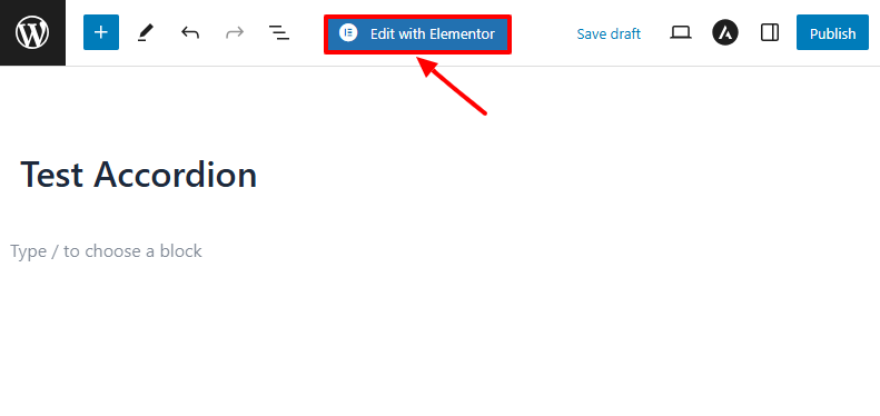 Open page with Elementor