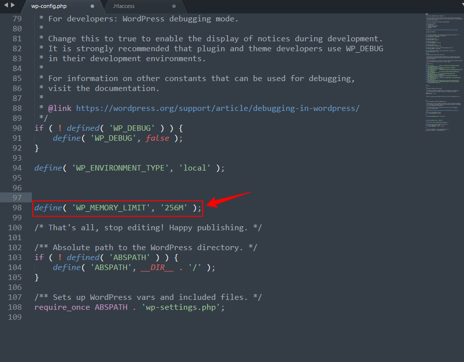add the code to increase memory limit in WordPress.