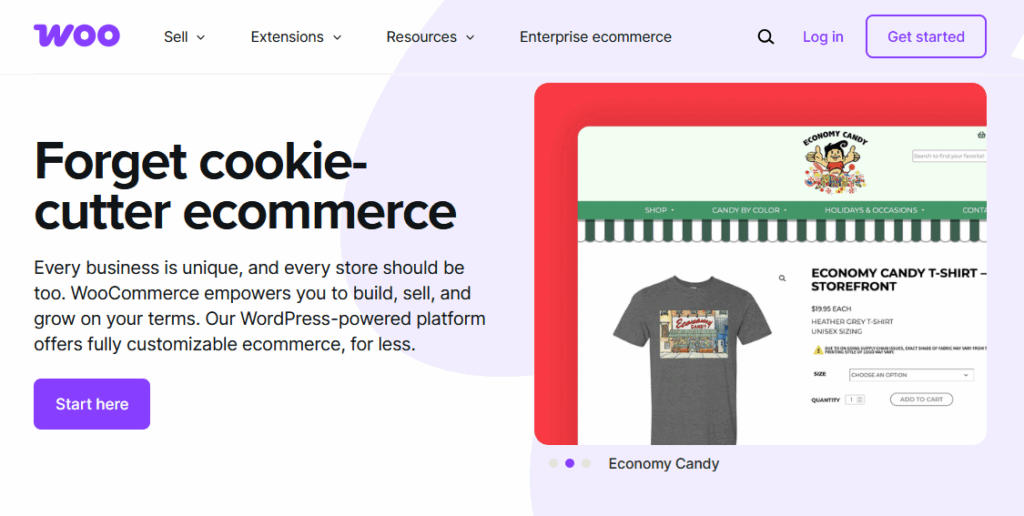 WooCommerce, a WordPress open source platform plugin.
