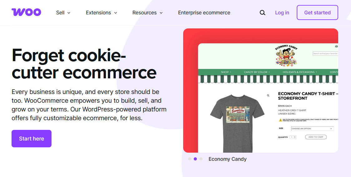WooCommerce, a WordPress open source platform plugin.