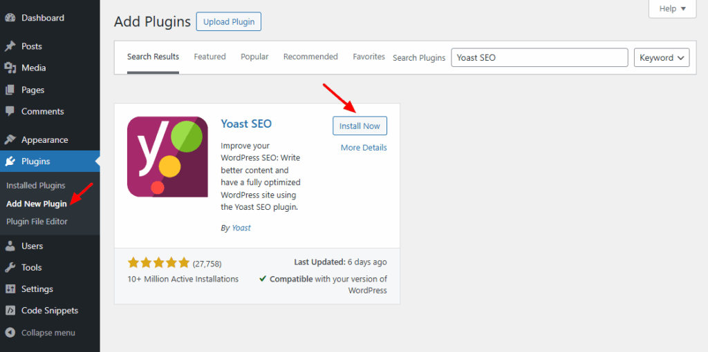 install yoast seo