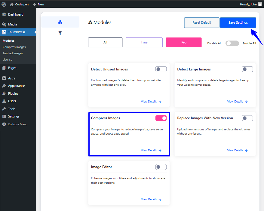 enable compress image feature