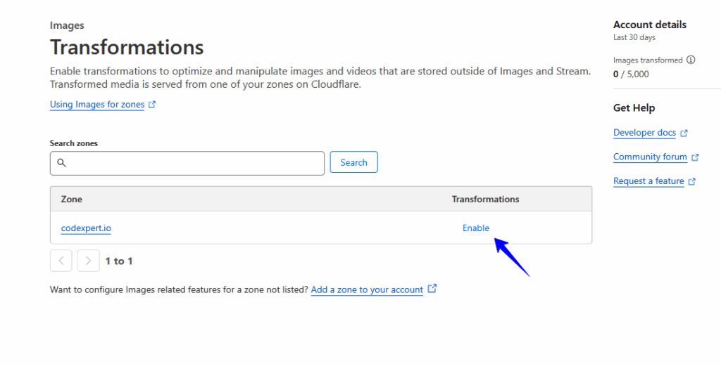 Enable CDN zone for wordpress image compression