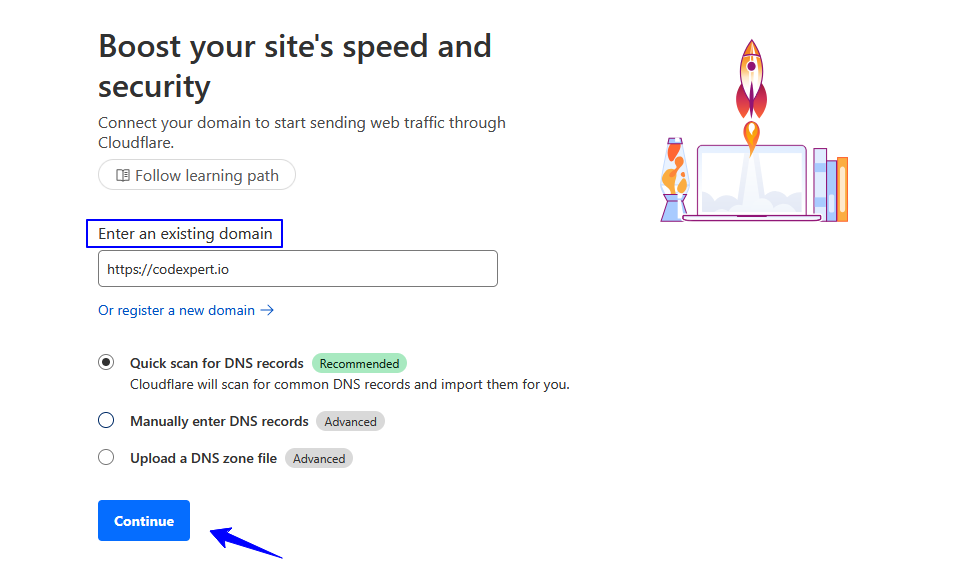 enter domain to scan your DNS record
