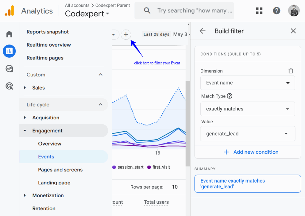 filter links from your google analytics to track affiliate in WooCommerce.