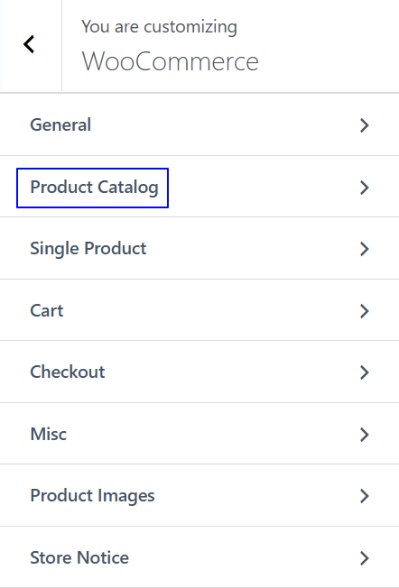 WooCommerce product catalog