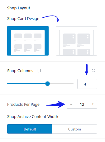 WooCommerce shop layout